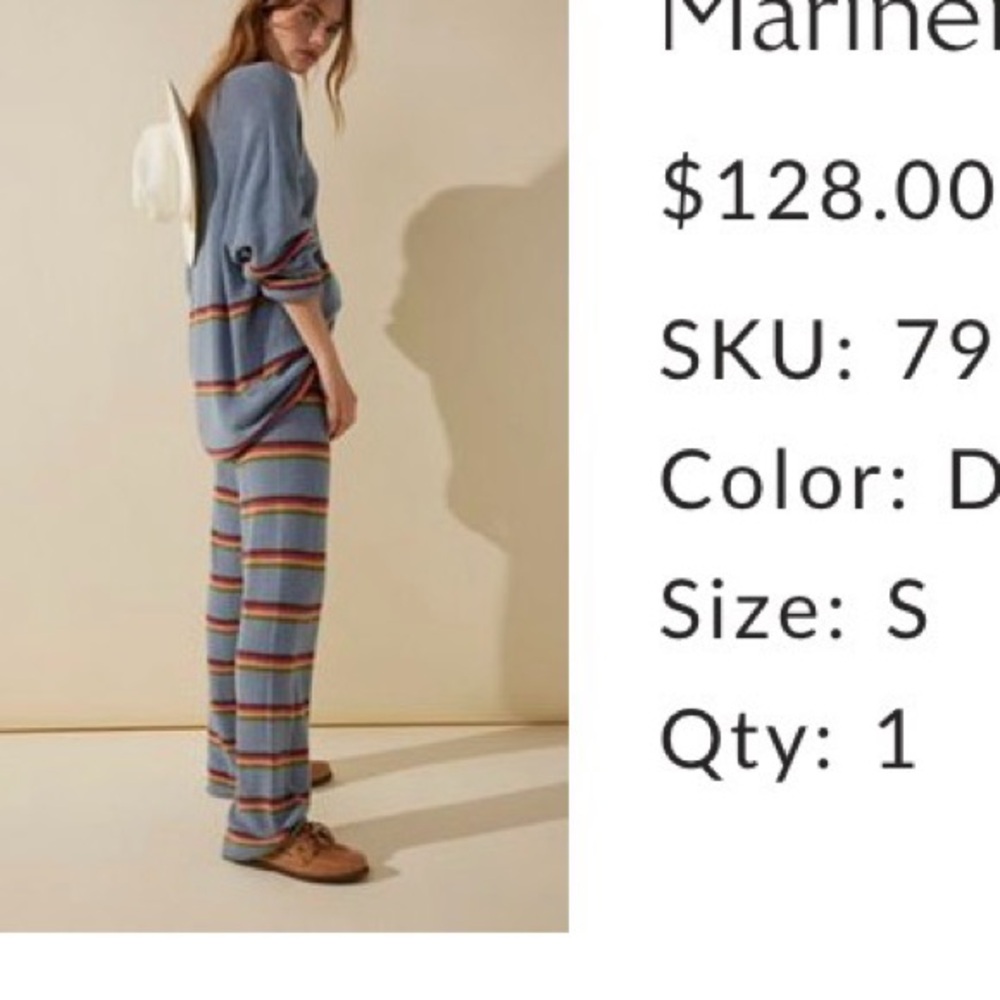 Free People Striped Blue and Red Lounge Set